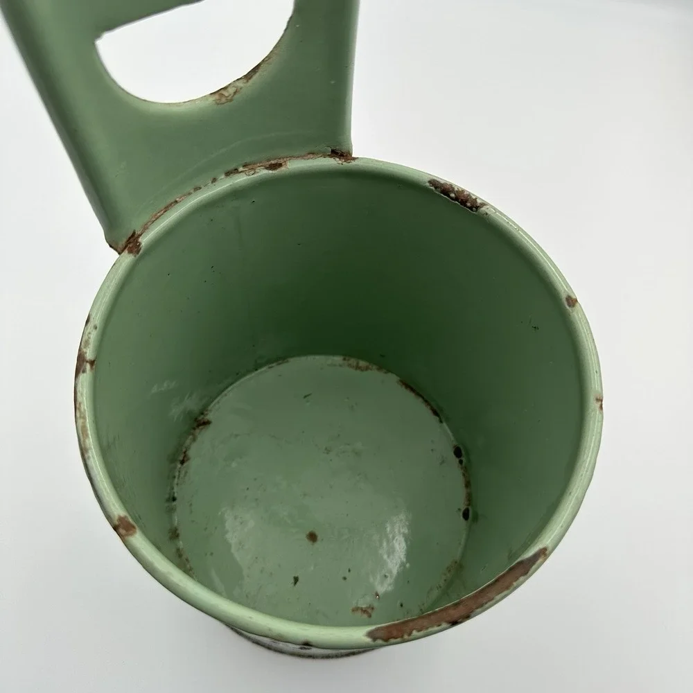 Vintage‎ Green Enamel Ware Hanging Brush Holder